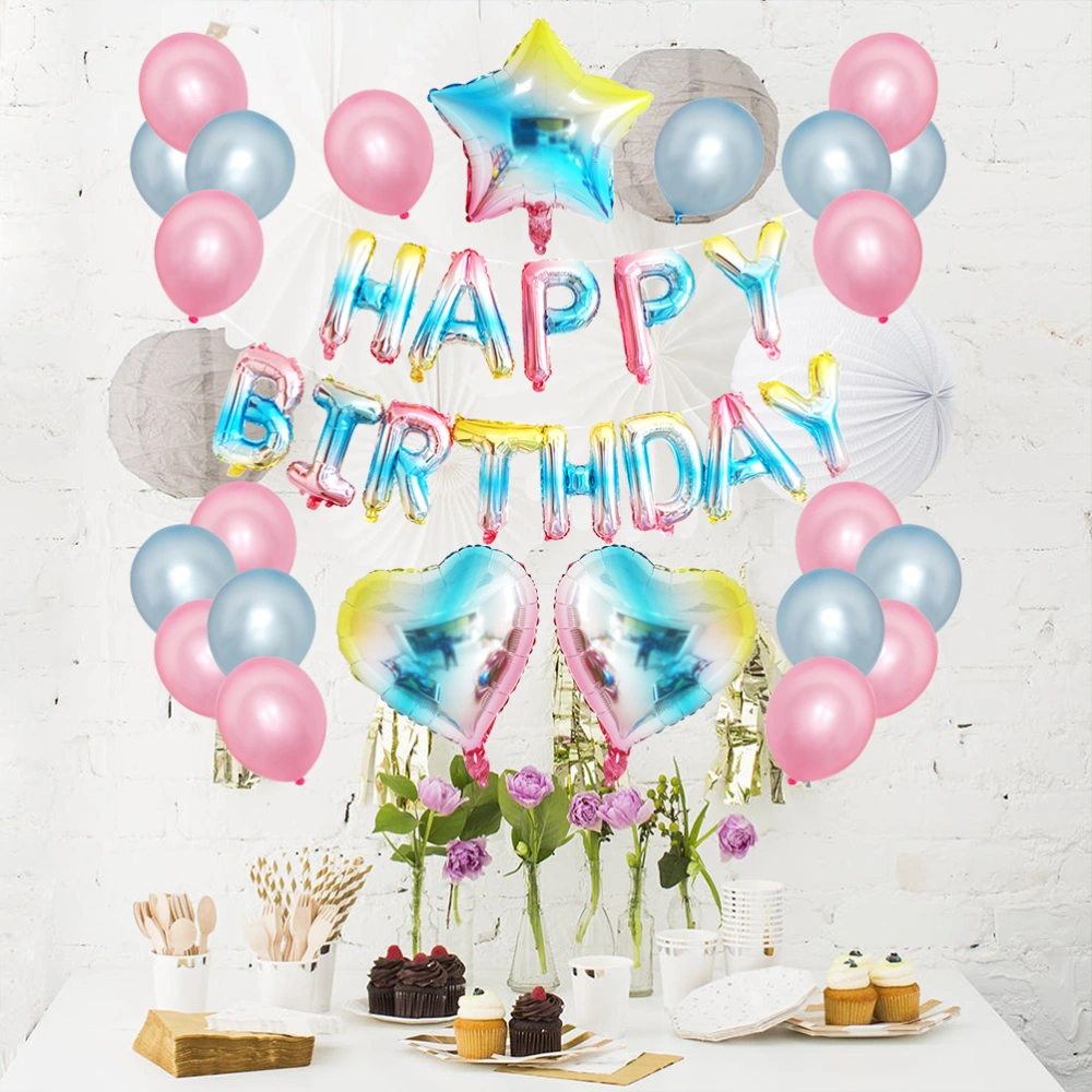 Gradient Balloons HAPPY BIRTHDAY Alphabet Balloons Latex Baloons Party Decorations Party Supplies