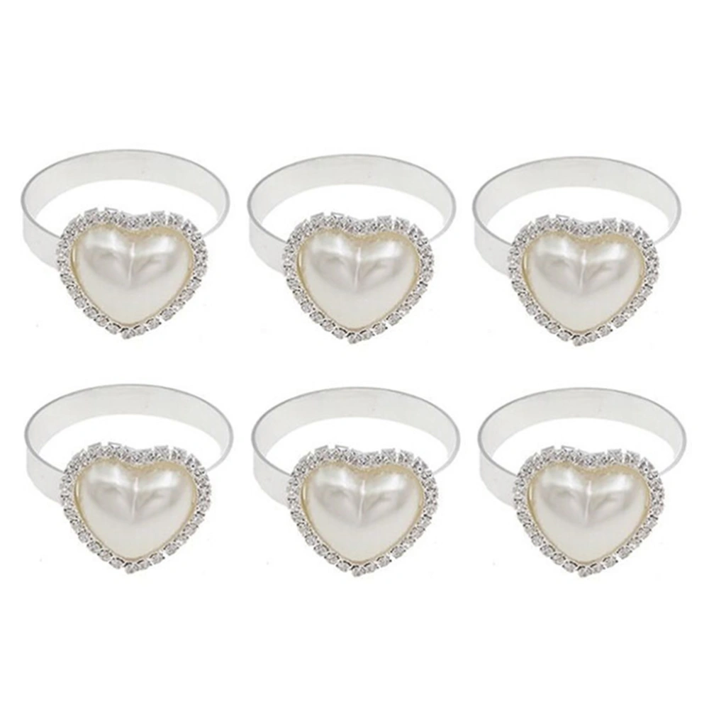 6pcs Heart Napkin Ring Stainless Steel Napkin Ring Dining Room Napkin Ring Creative Napkin Ring