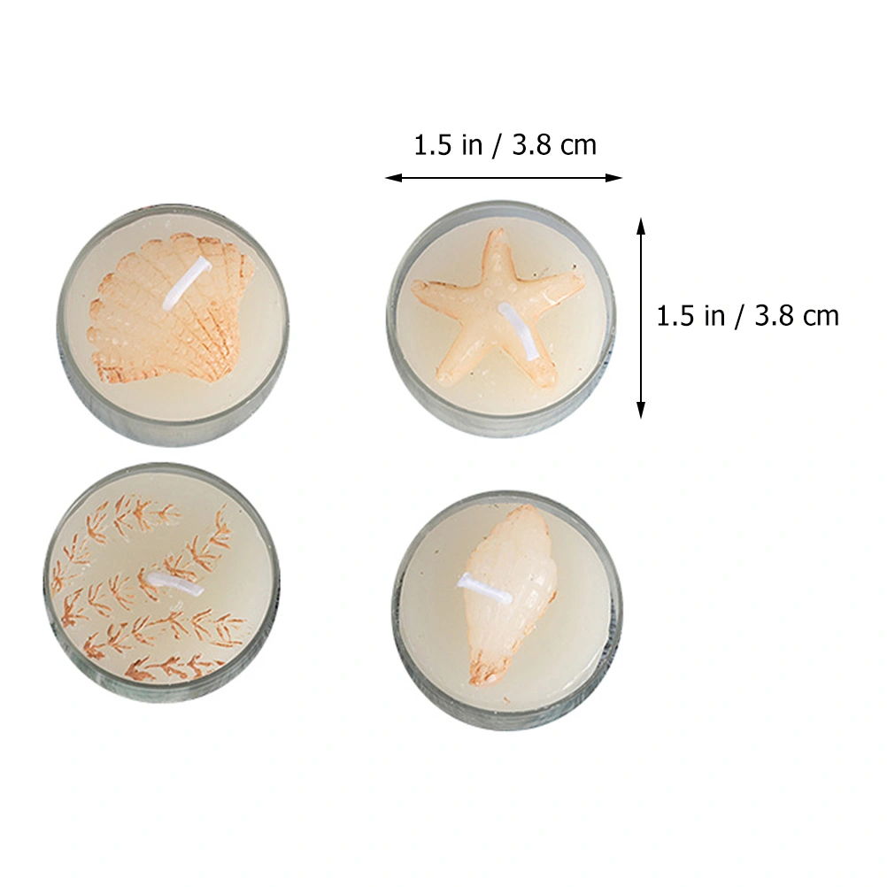 8 Pcs Classic Seashell Candles Romantic Candles Decoration Tealight Candles