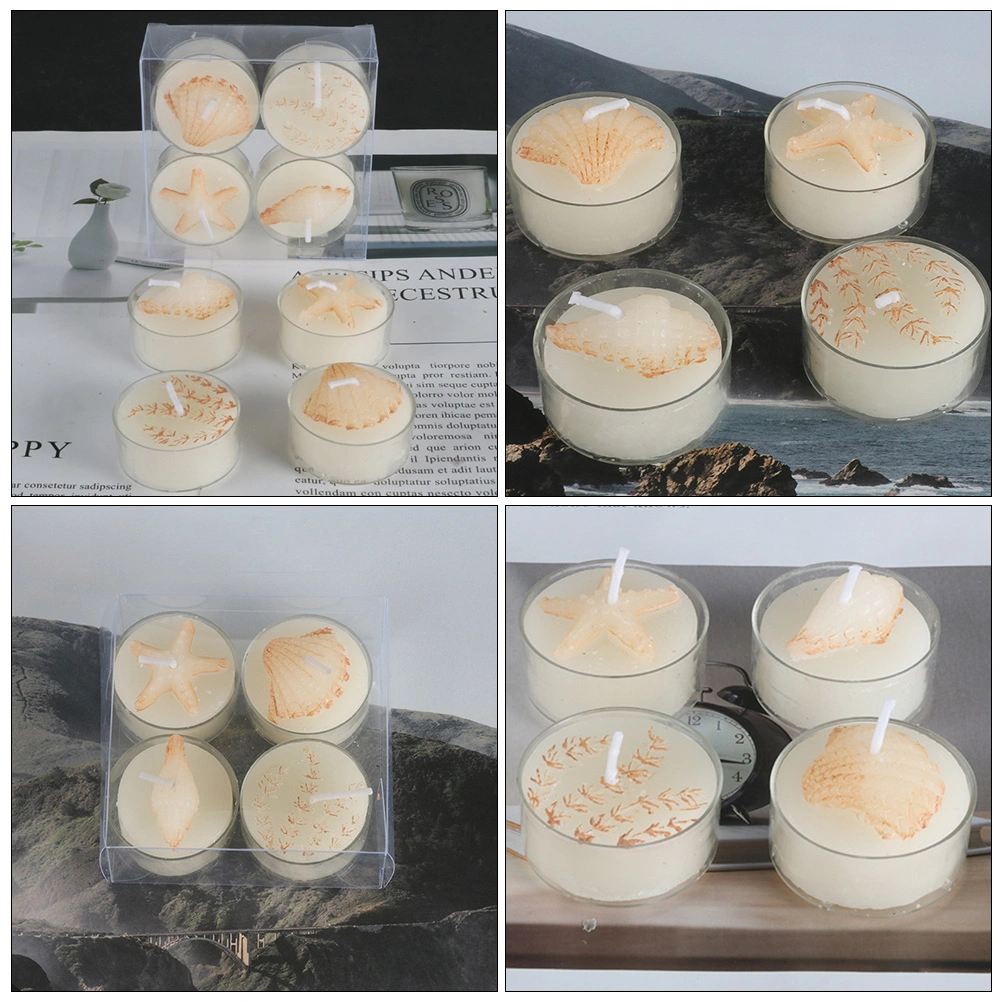 8 Pcs Classic Seashell Candles Romantic Candles Decoration Tealight Candles
