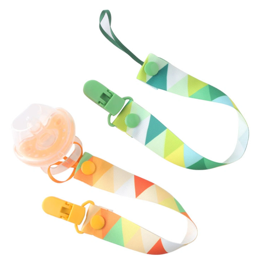 5pcs Baby Pacifier Printed Baby Pacifier Strap Clip Baby Pacifier Chain Soother Teething Toy for Baby Infant Use (Yellow for 3pcs + Green for 2pcs)