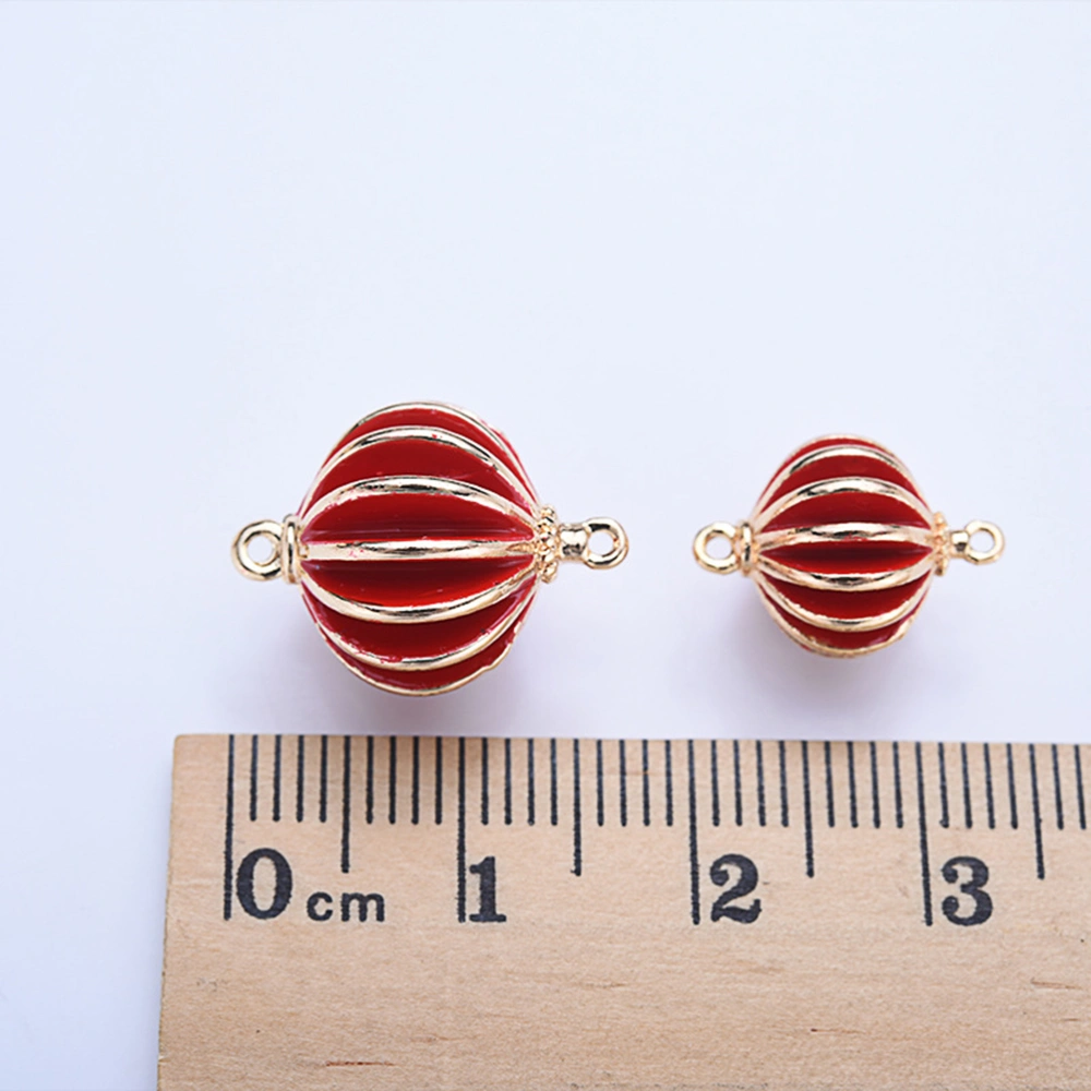 1 Set 10pcs Earring Pendant Charms Chinese Style Red Lantern Design DIY Jewelry Making Supplies for Home (Red 13mm)