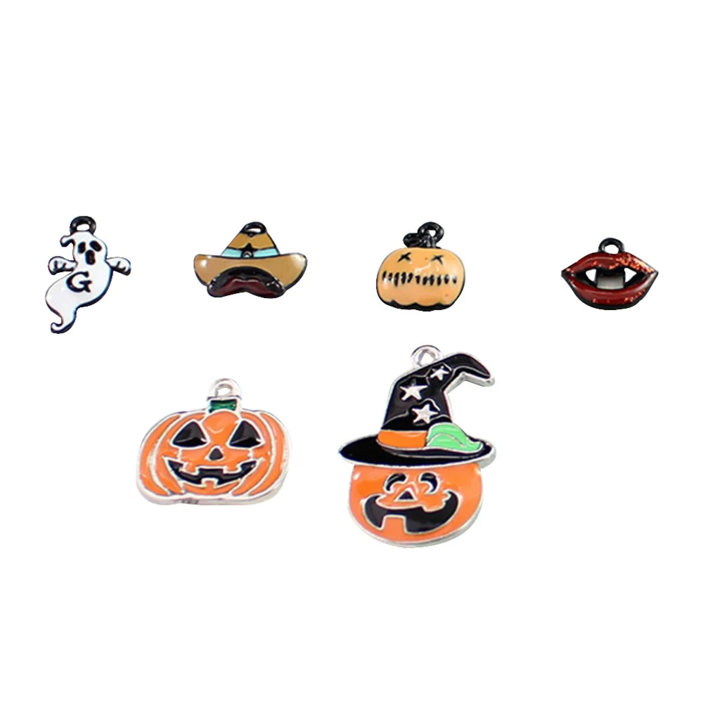 6PCS Halloween Series Alloy Drops Pendant Decoration Use Halloween Pendant