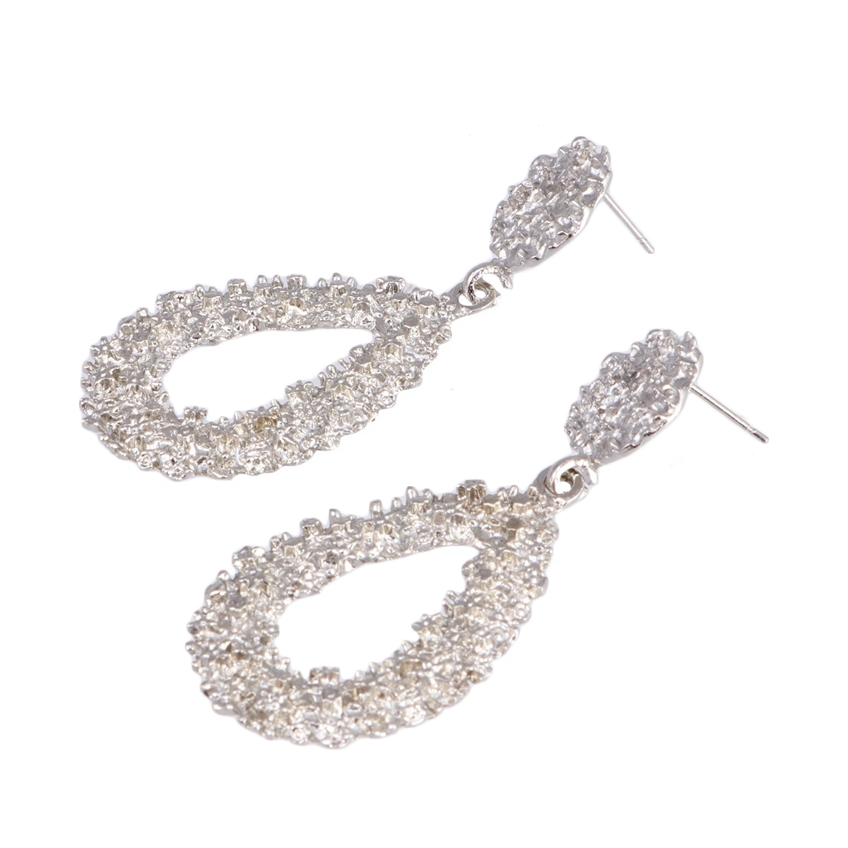 1 Pair of Water Drop Shaped Earrings Alloy Ear Dangle Exaggerate Ear Drop Women Dangler Ear Jewelry Silver
