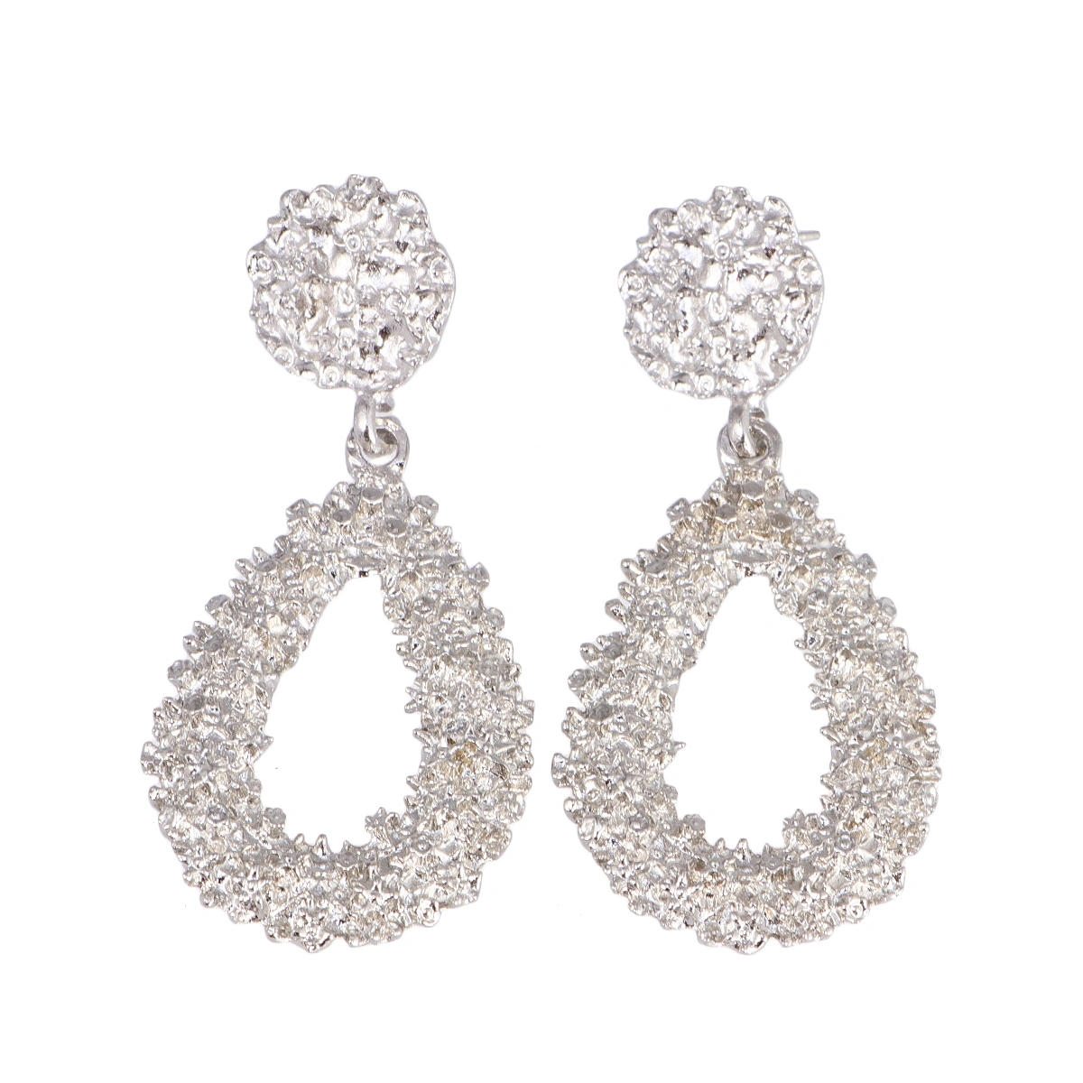 1 Pair of Water Drop Shaped Earrings Alloy Ear Dangle Exaggerate Ear Drop Women Dangler Ear Jewelry Silver