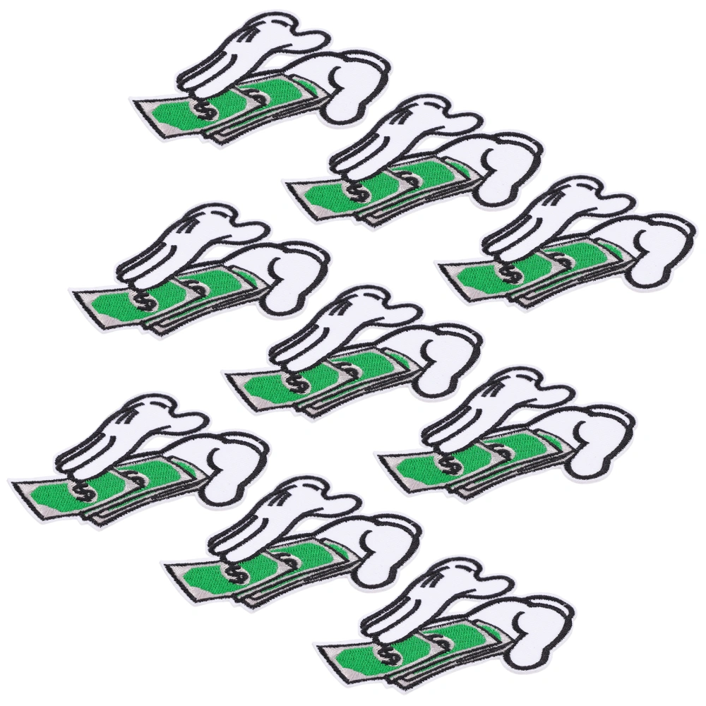 9pcs Creative Dollar Patches Money Applique Sew On Clothes Bag Accessories