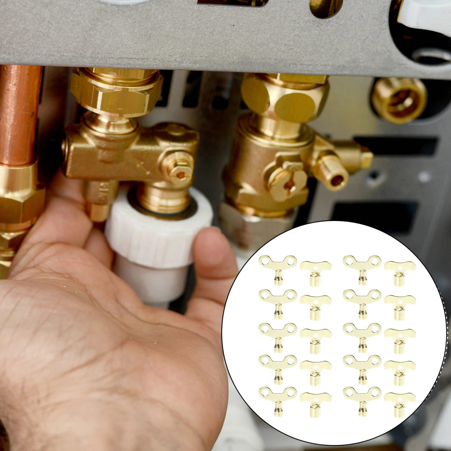 20pcs Radiator Valves Keys Plumbers Switch Key Iron Utility Faucet Key Switch