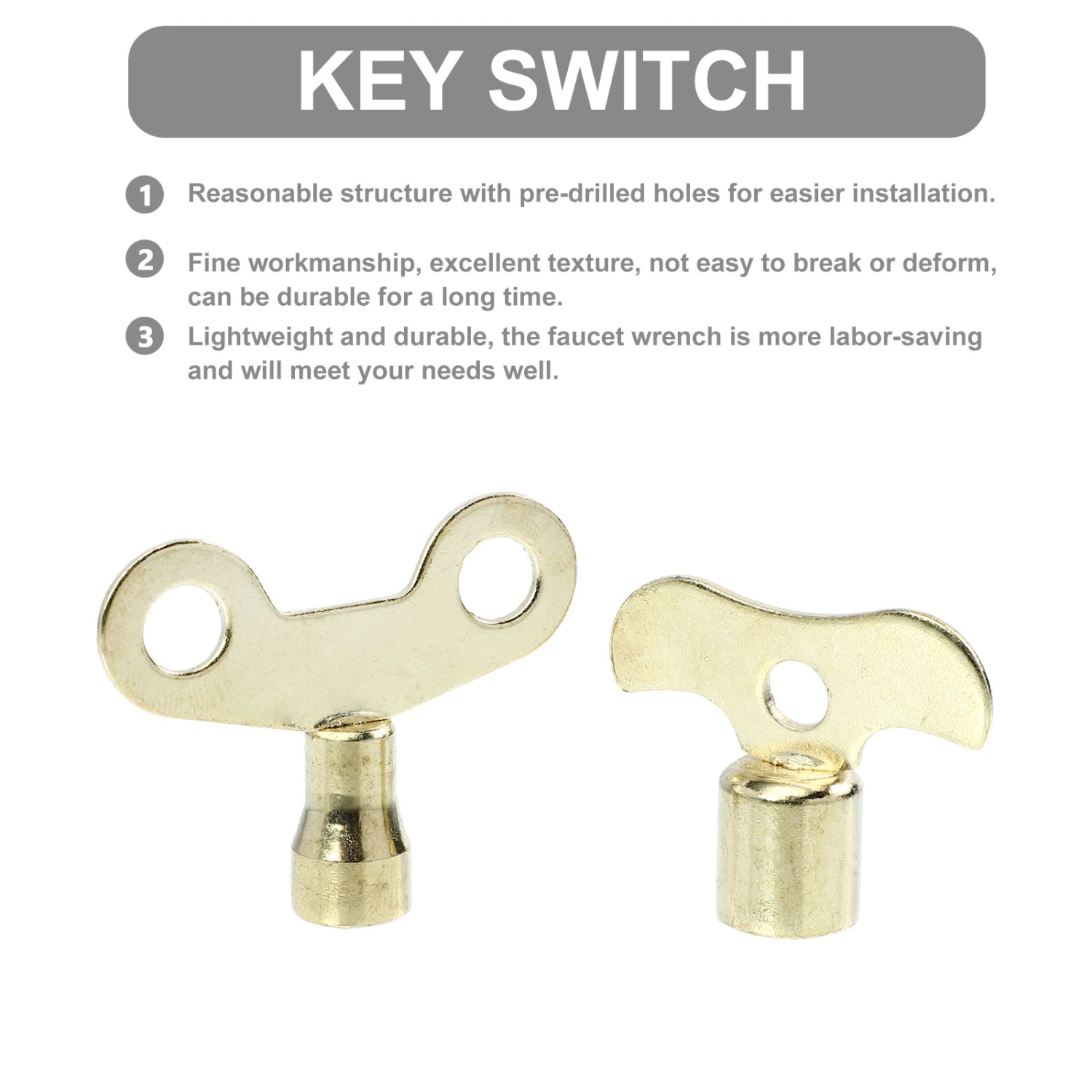 20pcs Radiator Valves Keys Plumbers Switch Key Iron Utility Faucet Key Switch