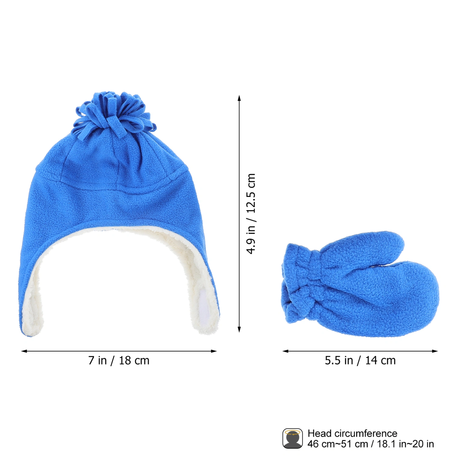 1 Set Trooper Hat Trapper Hat for Baby Newborn Ear Flap Caps Infant Snow Gloves