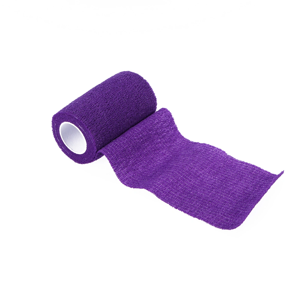 7.5x450cm Medical Self-adhesive Elastic Bandage Self Adherent Cohesive Wrap Bandages for Athletic (Purple)