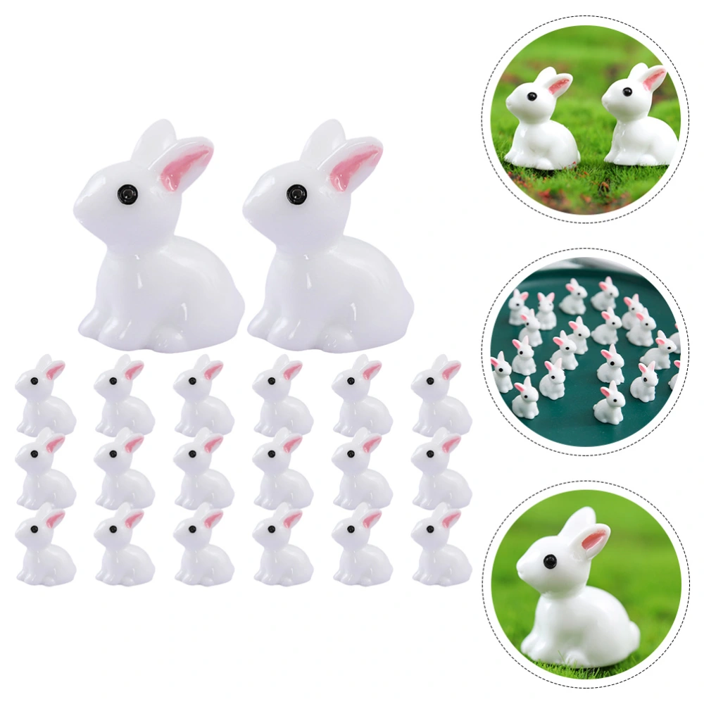 50Pcs Resin Easter Rabbit Microlandscape Decoration Yard Rabbit Decor Party Desktop Decoration