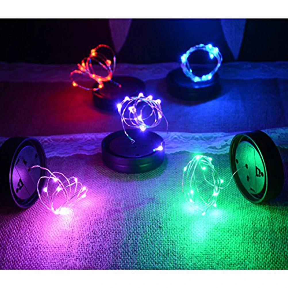 1M 10 LED Solar Mason Can Lid Light String LED Fairy Light Decorative String Light for Garden Yard Home Landscape (Purple Light)