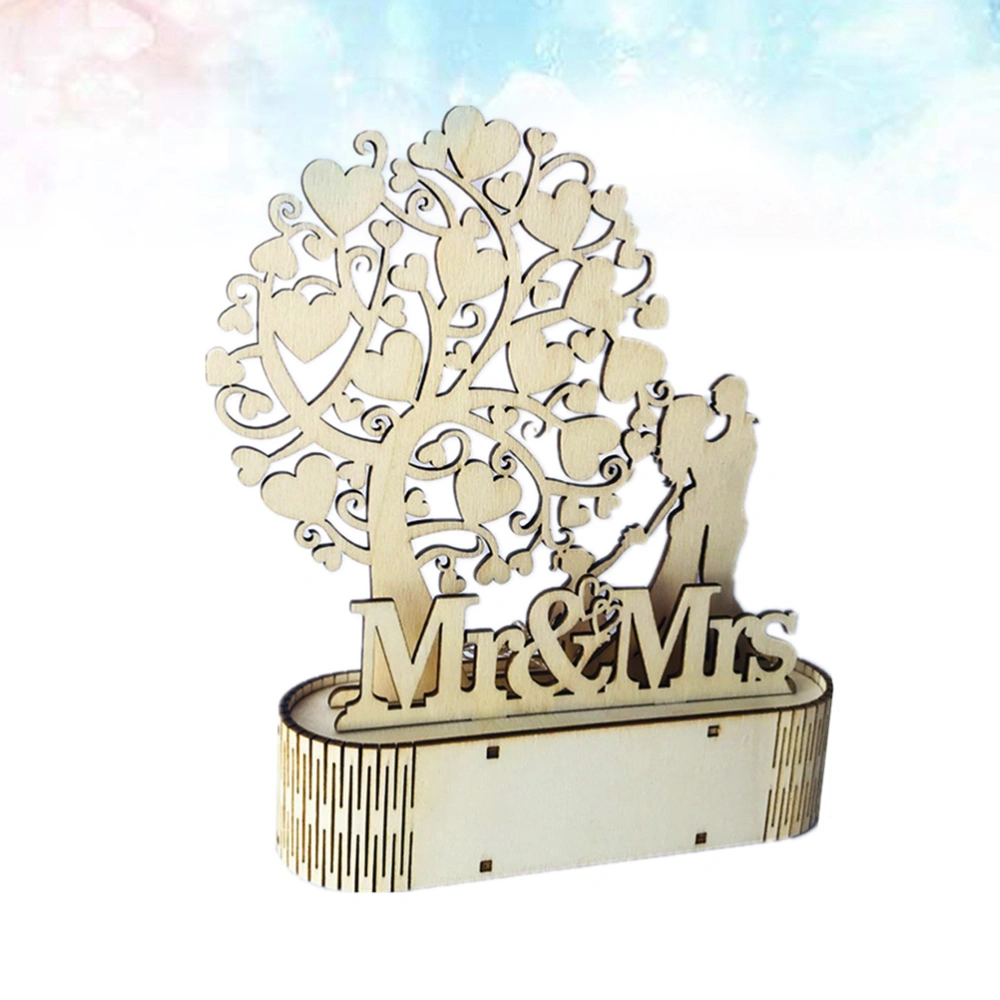 Wood Carving Night Light Wedding LED Night Lamp Creative Night Lamp Decoration Ornament MR MRS