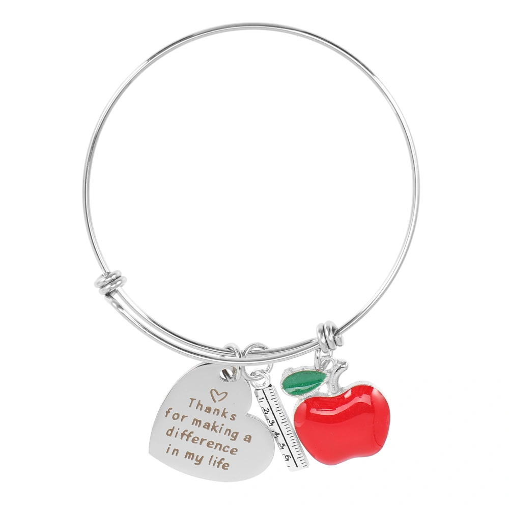 Adjustable Bracelet Engraved Message Bracelet Teacher Appreciation Bangle Gift