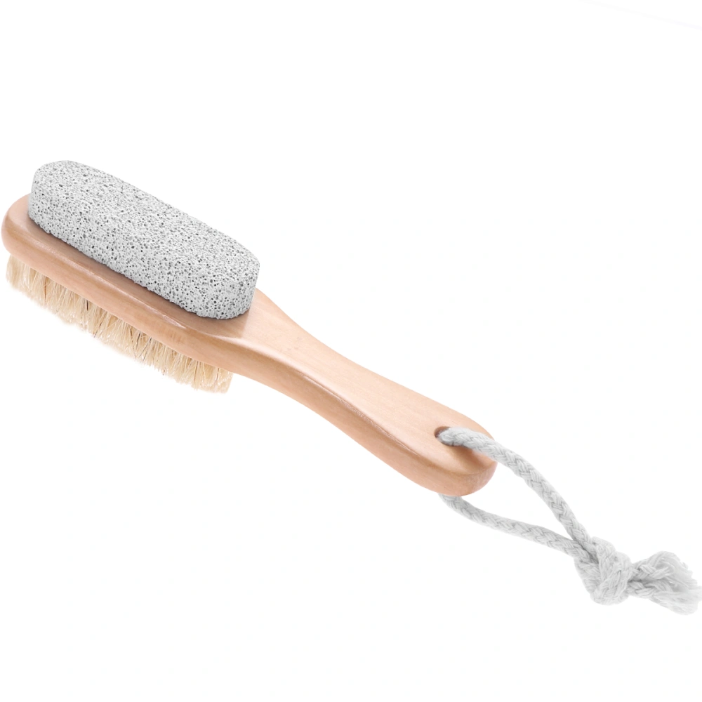 PIXNOR Natural Boar Bristle Body Foot Brush with Wooden Handle