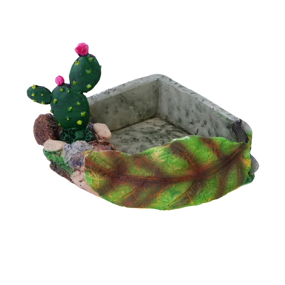 1Pcs Cactus Design Pet Food Bowl Reptile Drinking Dish Crawler Food Dish Pet Supplies for Reptile Tortoise Water Turtle Lizard Snake