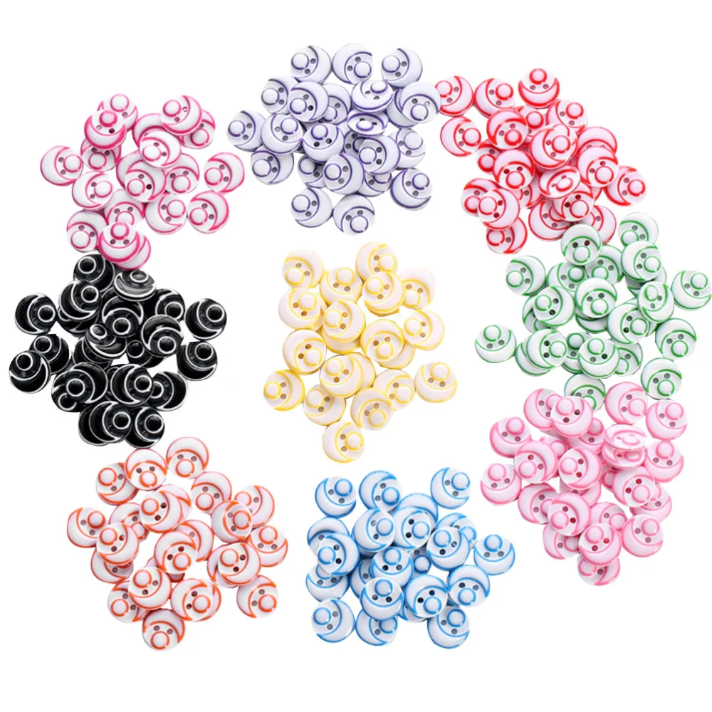 120PCS Creative Colored Resin Buttons Clothes DIY Round Snaps Two-eyed Bread Buckles for Sewing Scrapbooking Crafts