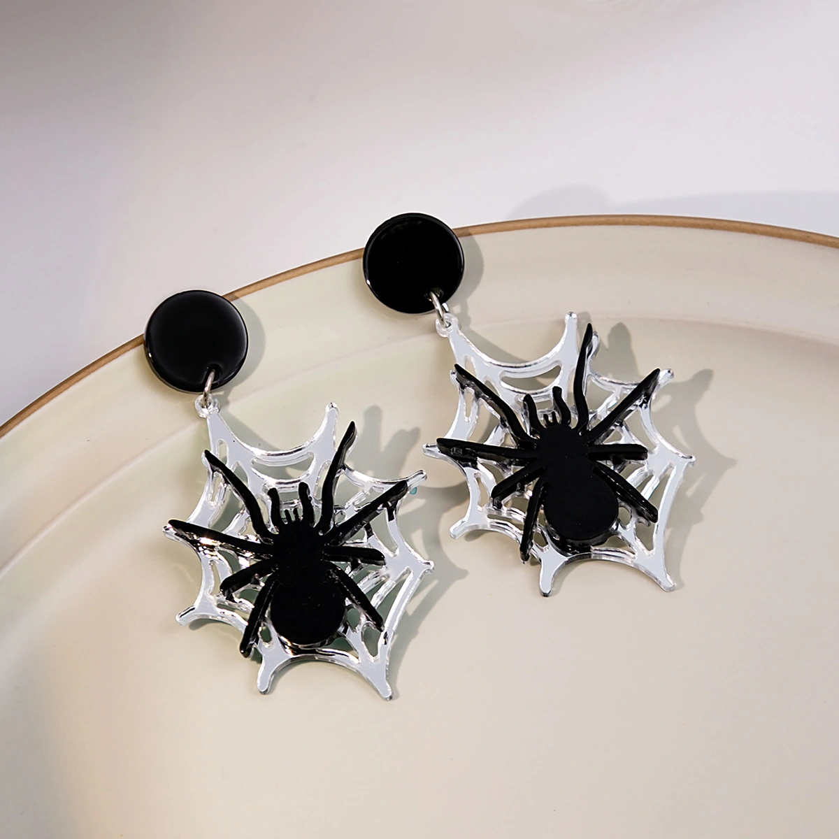 1 Pair Halloween Ear Studs Statement Earrings Spider Ear Jewelry Decoration Women Stud Earrings