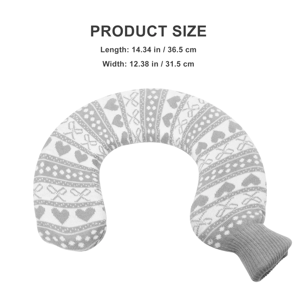 Long U-Shaped Hot Water Bag Knitting Cover Hot Water Warmer for Winter