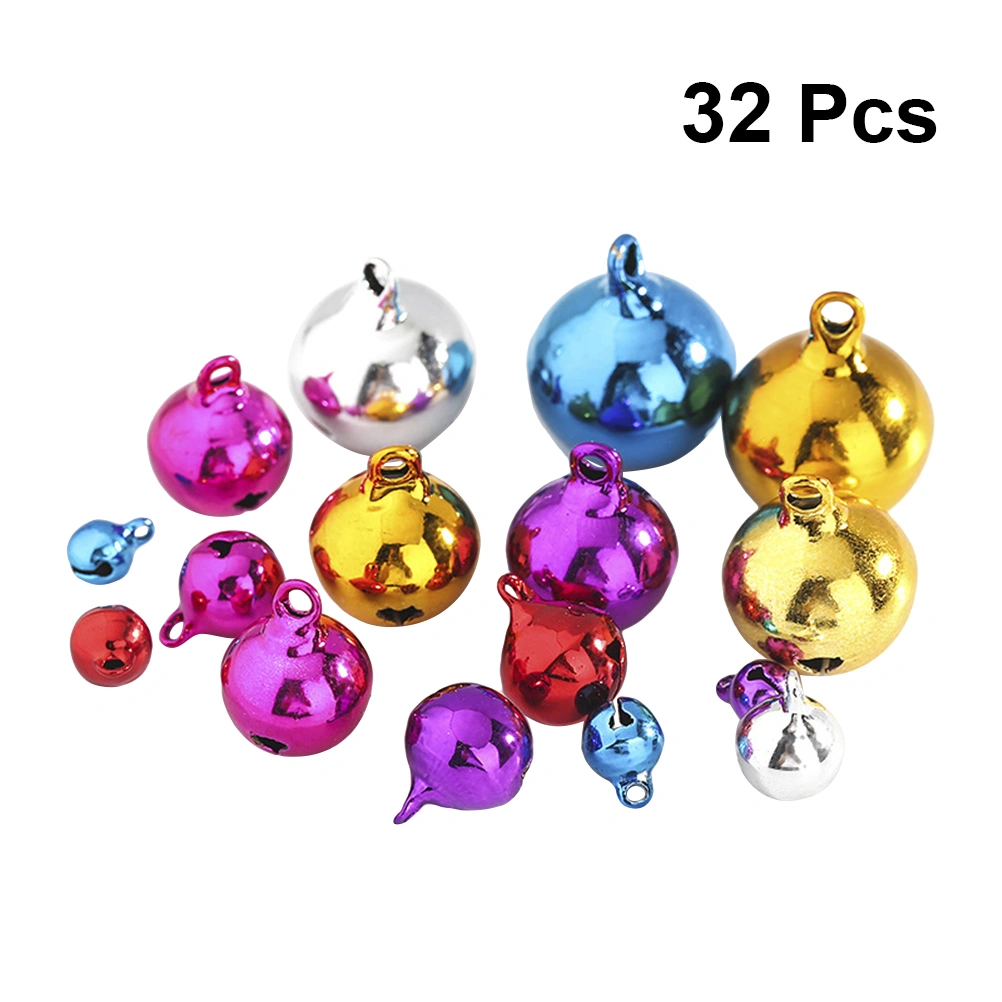 32Pcs DIY Colorful Bells Pendant Ornaments Pet Collar Decors Handmade Crafts Accessories