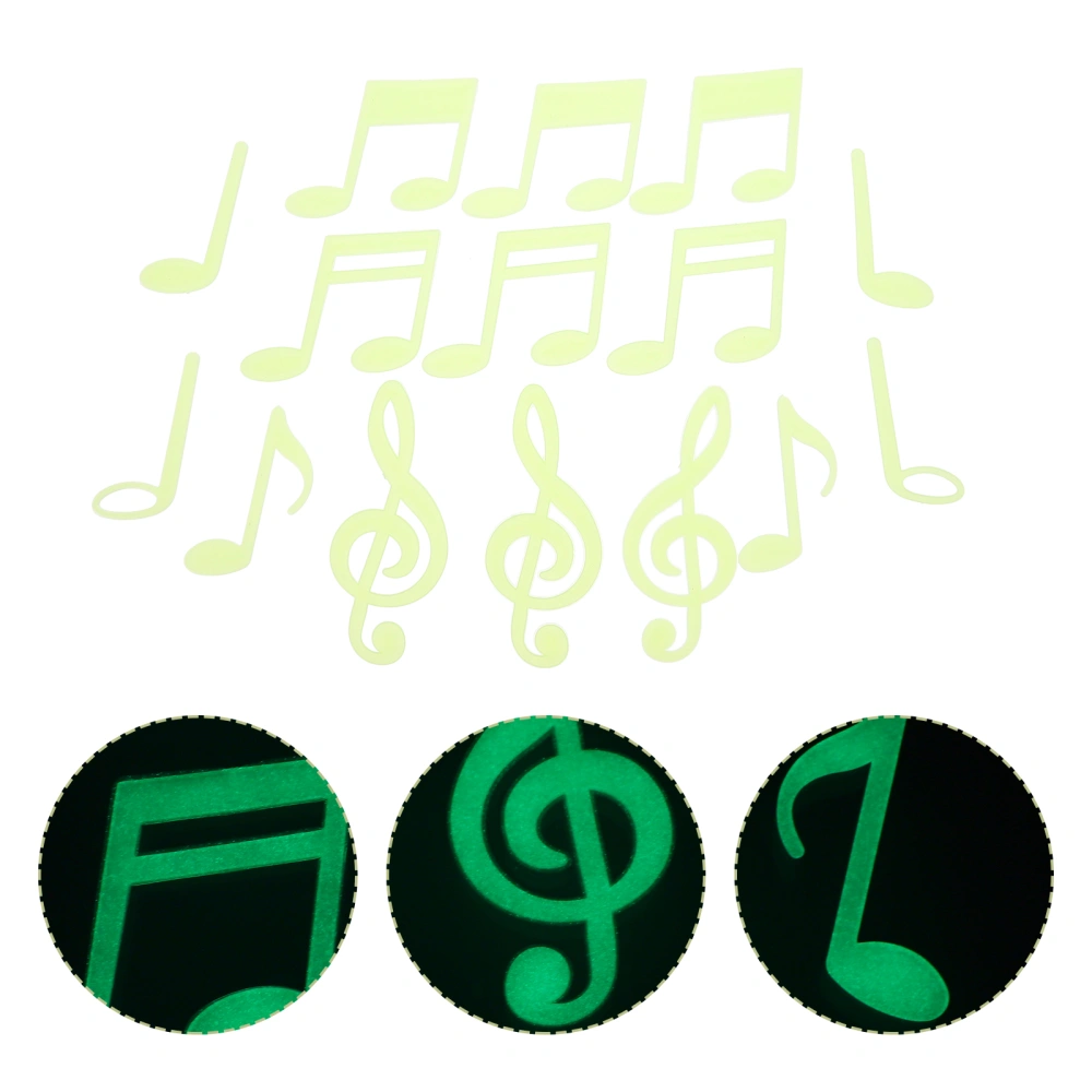 1 Set Luminous Note Decals Wall Stickers Glowing Music Note Wall Decals