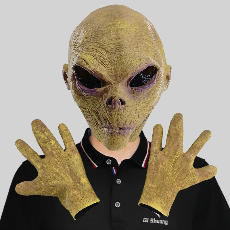 1 Set Scary Mask Alien Mask Cosplay Alien Mask Halloween Alien Mask Latex Alien Mask with Gloves