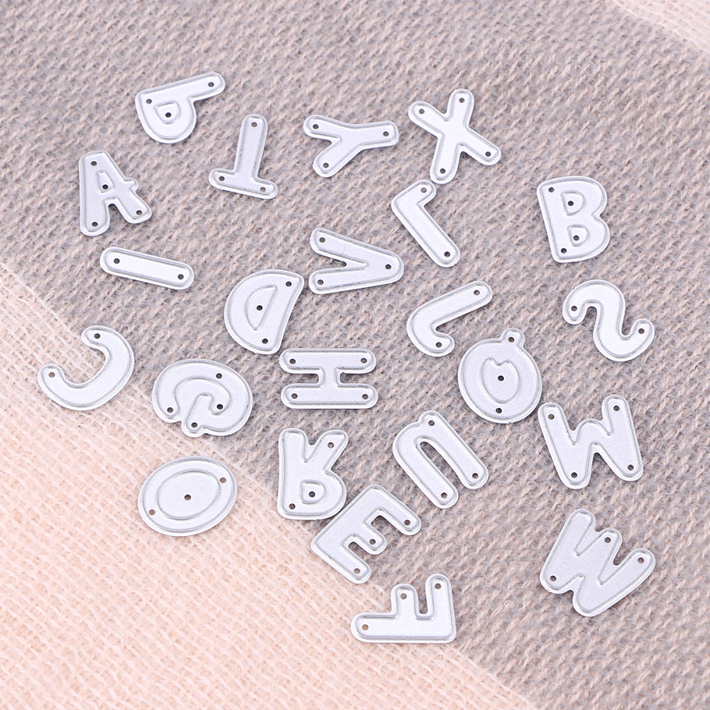 Alphabet Cutting Dies 26 Letters Stencil TemplateMetal Embossing Stencil for Album Scrapbooking