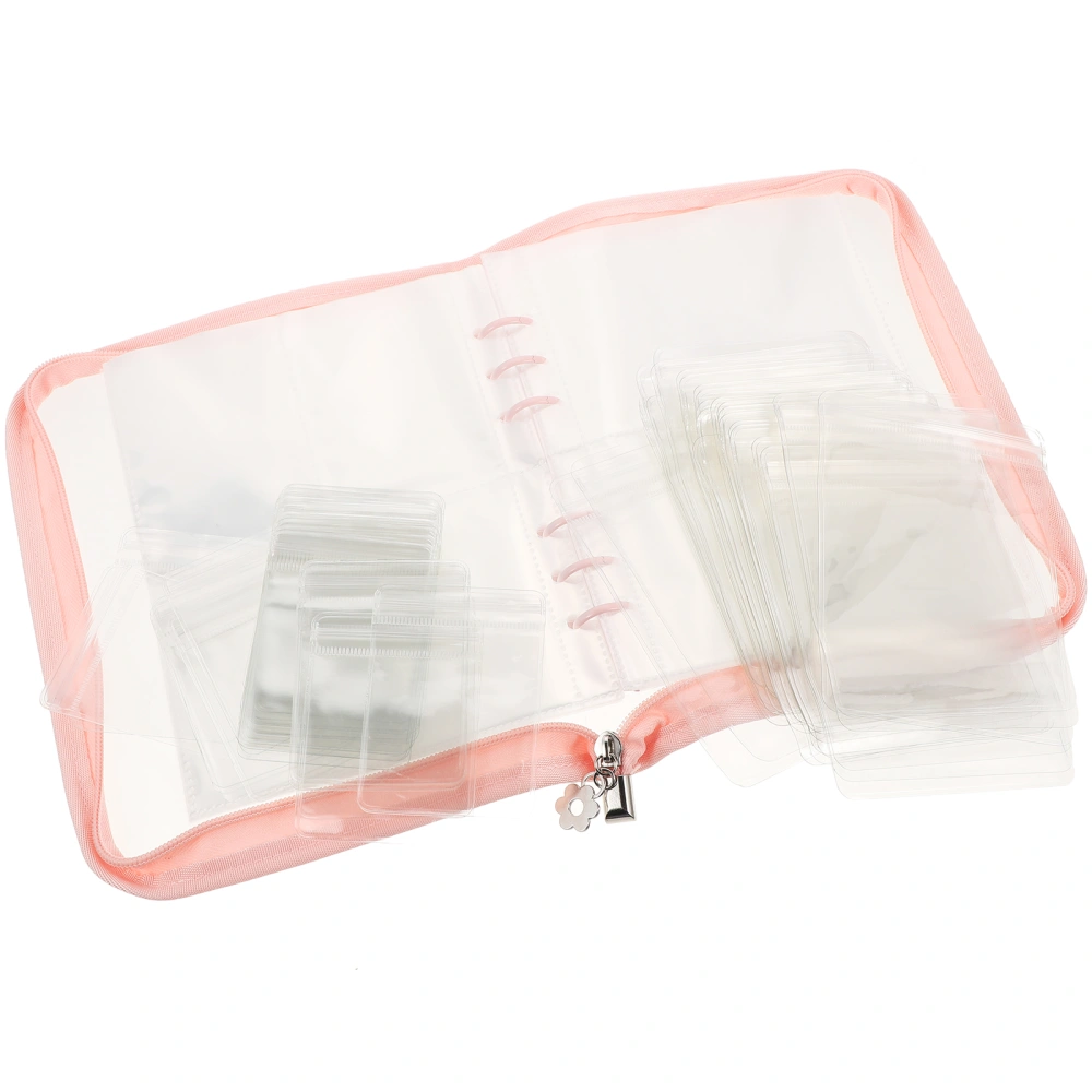 1 Set of Transparent Jewelry Storage Book with Zipper Travel Jewelry Earrings Holder