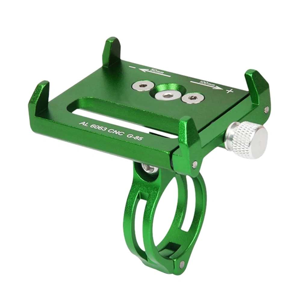 Universal Phone Mount Holder Adjustable Aluminum Alloy Frame Handlebar Holder Phone Bracket for Bike Mountain Bike Electrombile Motorbike (Green)