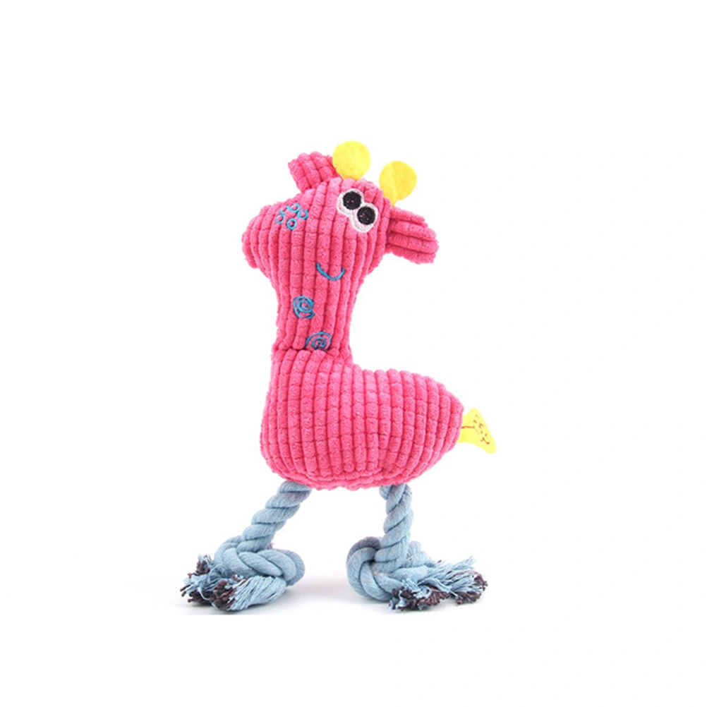 Pet Products Plush Toys Dog Chew Toys Pet Cats Biting Sound Squeaky Toys Deer Design (Rose red)