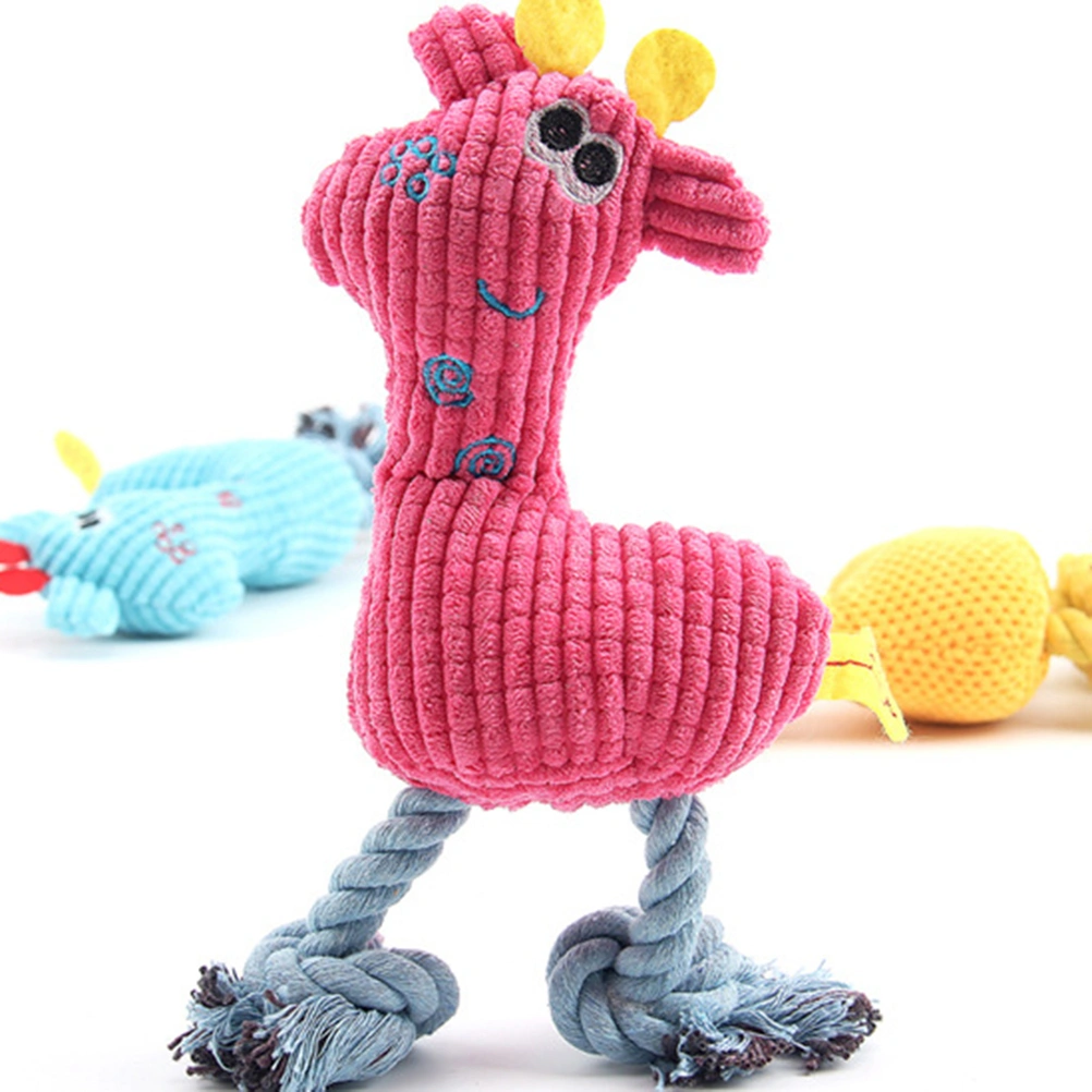 Pet Products Plush Toys Dog Chew Toys Pet Cats Biting Sound Squeaky Toys Deer Design (Rose red)