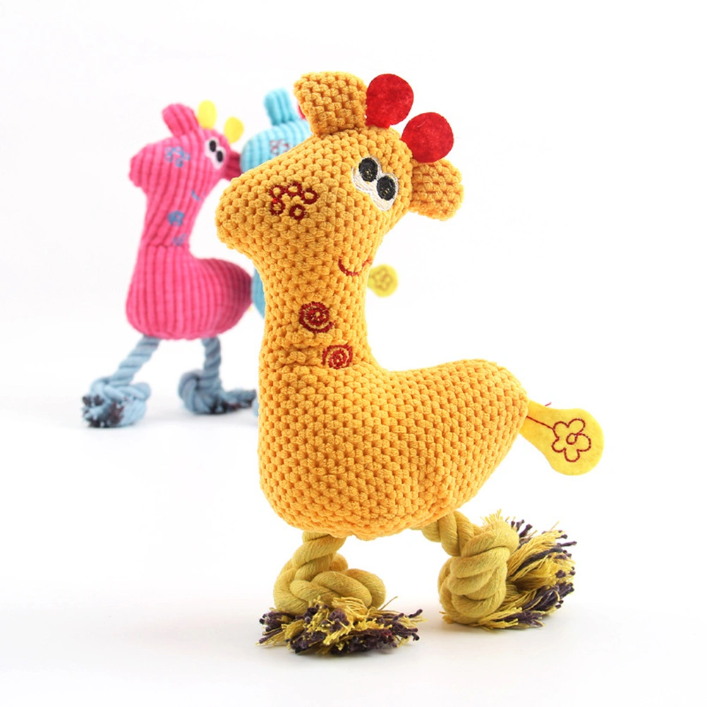Pet Products Plush Toys Dog Chew Toys Pet Cats Biting Sound Squeaky Toys Deer Design (Rose red)