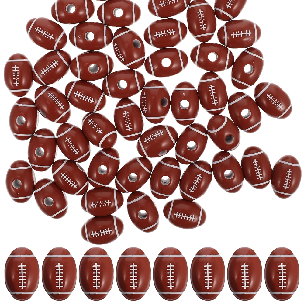 150pcs Football Beads Sports Beads Large Hole Loose Beads for Jewelry Making