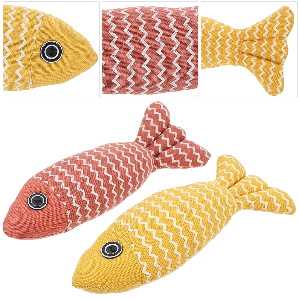 2 Pcs Fish Shape Cat Toys Kitten Toys Interactive Cat Toys Pet Cat Playthings