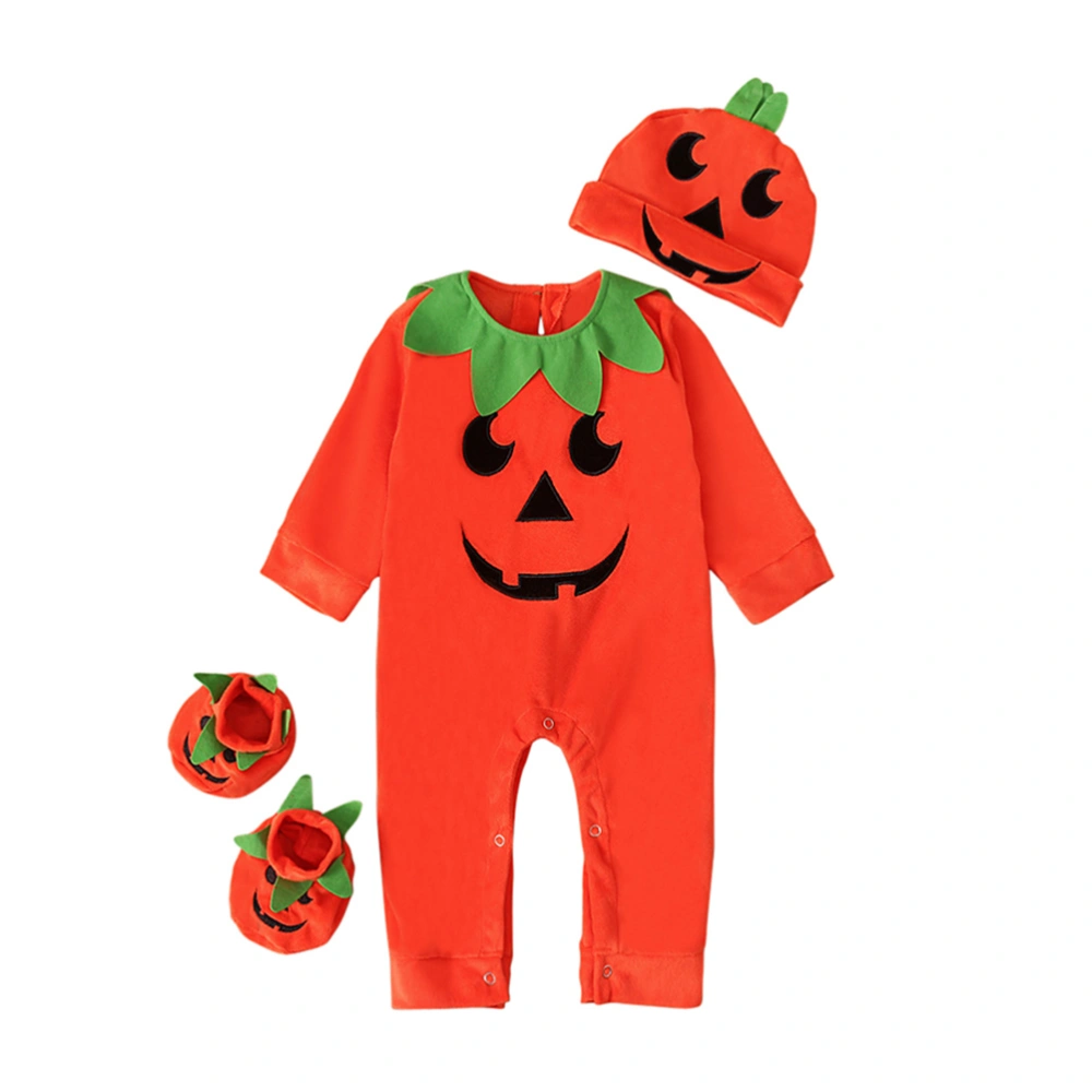 Halloween Pumpkin Costume Set Baby Newborn Boy Girl Long Sleeve Jumpsuit