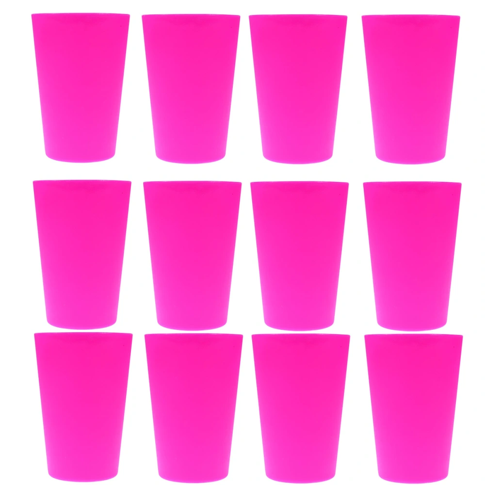 12pcs Plastic Cup Juice Cups Party Thickness Cups Drinking Cups Party Supplies Stacked Cup Red