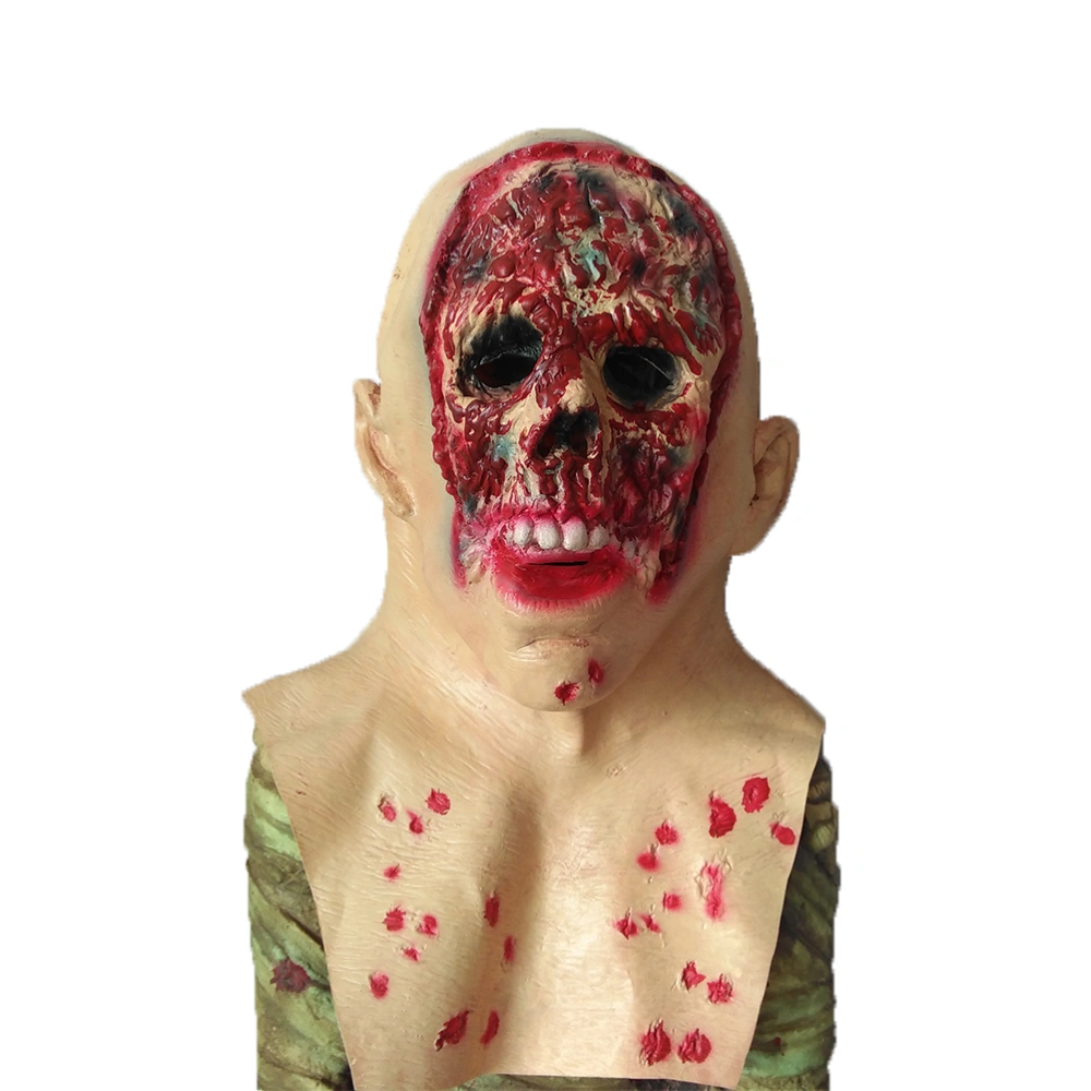 Halloween Mask Blood Drooping Human Skull Latex Rubber Mask Horror Zombie Costume Party Mask