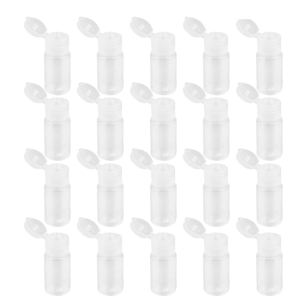 20pcs 10ML Transparent Plastic Empty Bottle Portable Dispenser Make Up and Skin Care Water Refillable Bottles Multifunctional Travel Cosmetic Container with Lid