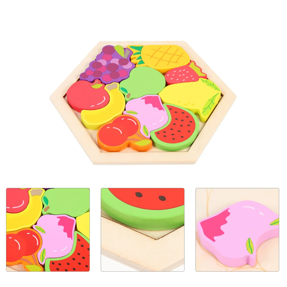 1 Set of Cartoon Wooden Puzzle 3D Wood Puzzle Kids Early Educational Toy Toddler Cognition Puzzle