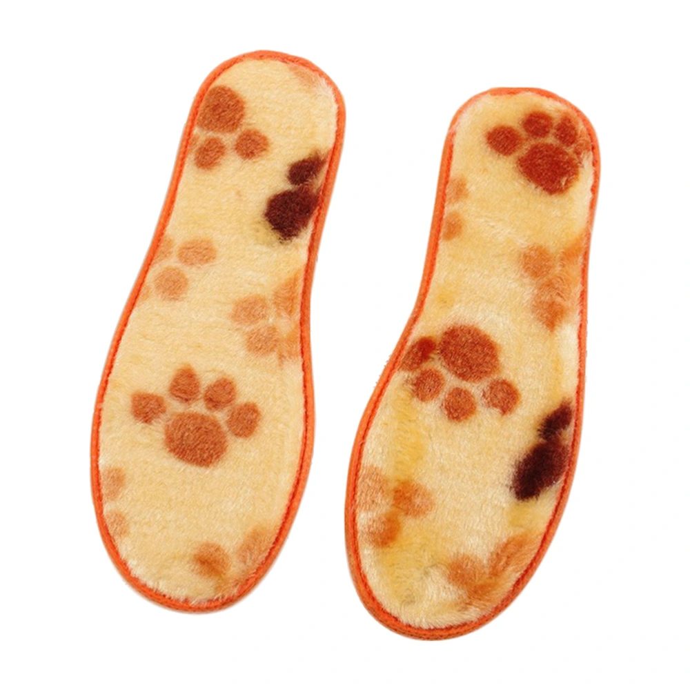 5 Pairs Orange 22cm Winter Thicken Warm Insoles Deodorant Shoe Pads Kids Foot Care Protector Shoe Cushions for Child Boots(Suitable for 33-34 Yard Shoes)