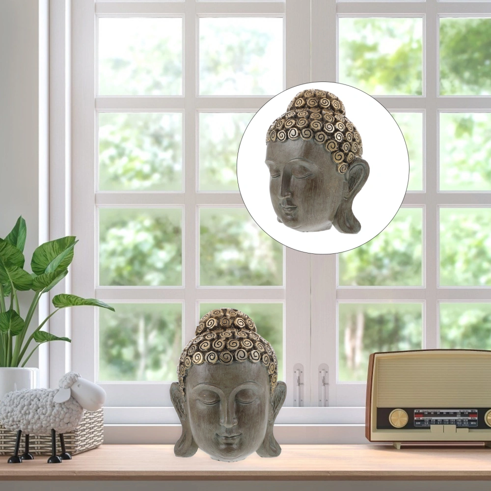 Vintage Buddha Face Wall Sculpture Hanging Art Resin Statue Buddha Artwork for Living Room Temple Decor (SCA-154)