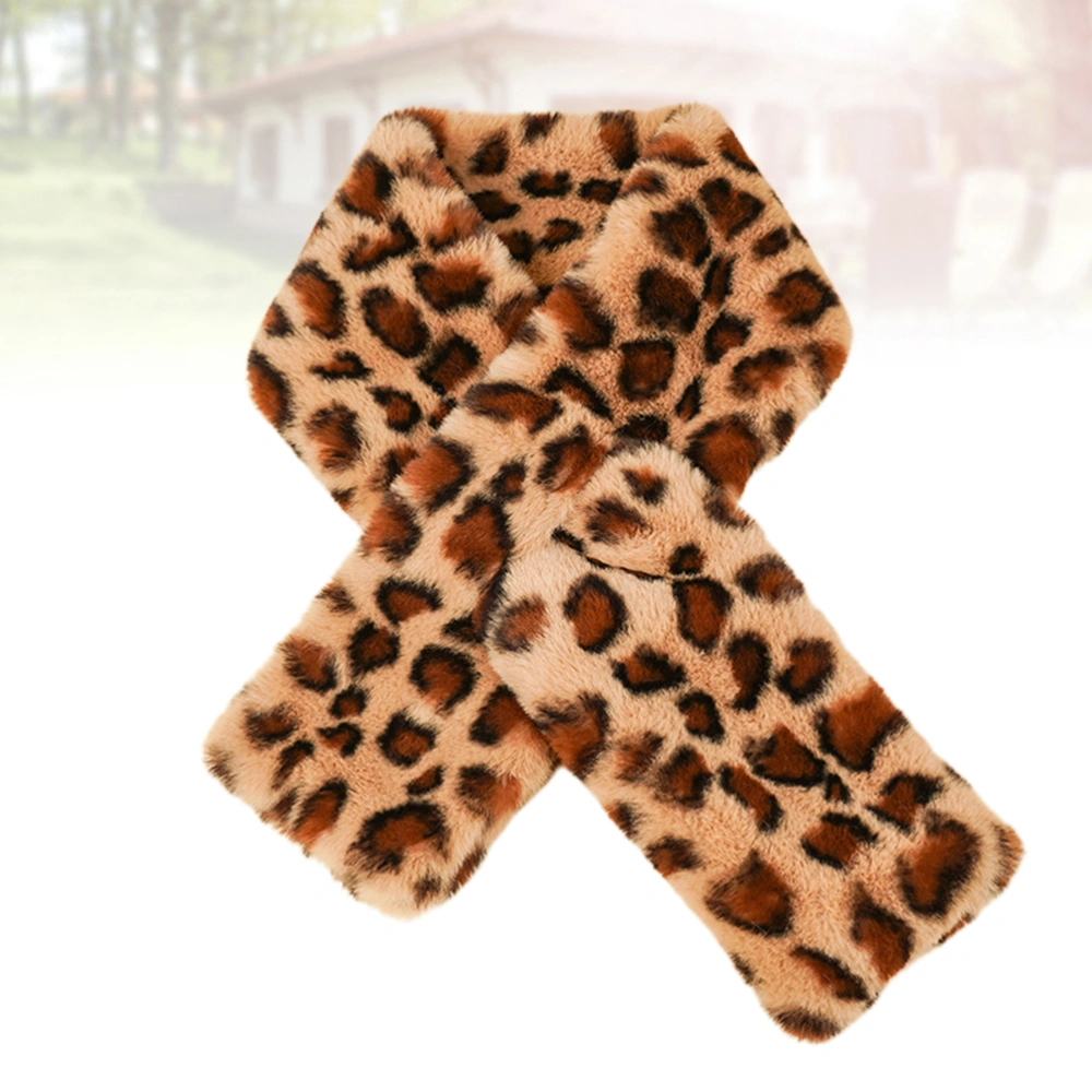 Leopard Scarf Autumn Winter Warm Scarf Cold Protection Scarf Casual Scarf Birthday Gift for Outdoor (Yellow)