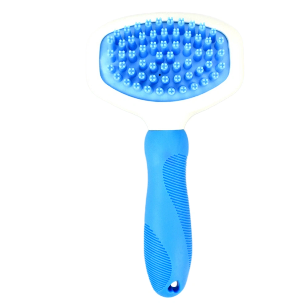 Multifunction Silicone Brush Pet Fur Hair Removal Brush Grooming and Lint Remover for Furniture and Clothes (Blue)