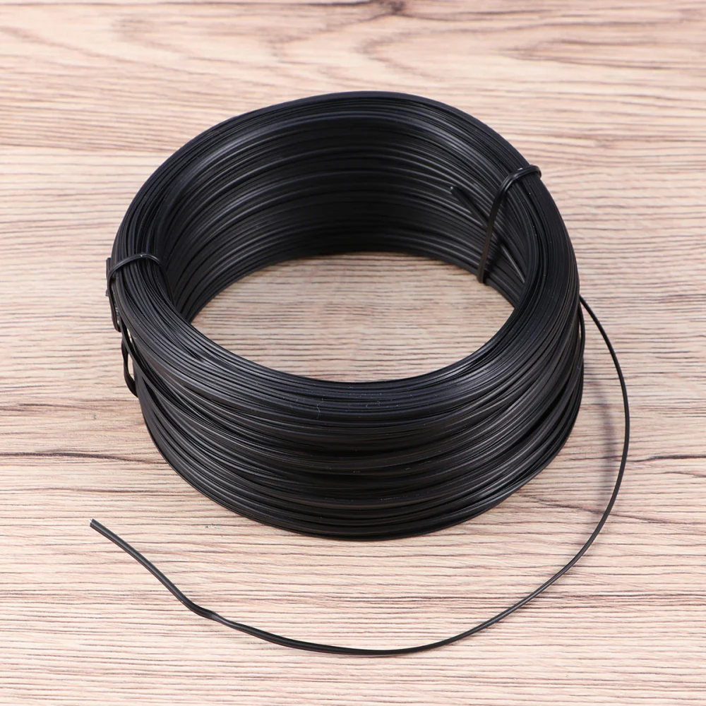 55 Meters PVC Glue Coated Wire Binding Garden Wire Binding Iron Wire (Black)