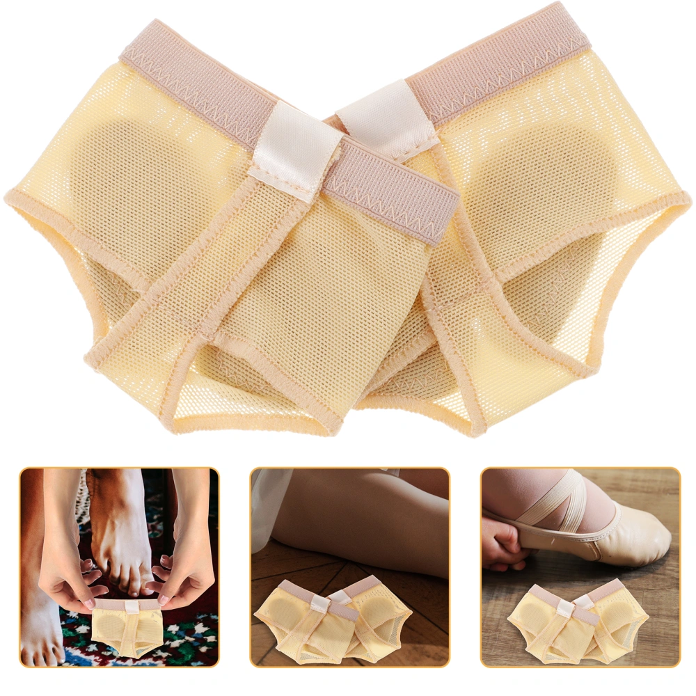 3 Pairs of Ballet Belly Dance Protective Forefoot Pads Cushions Covers - Size S (Beige)