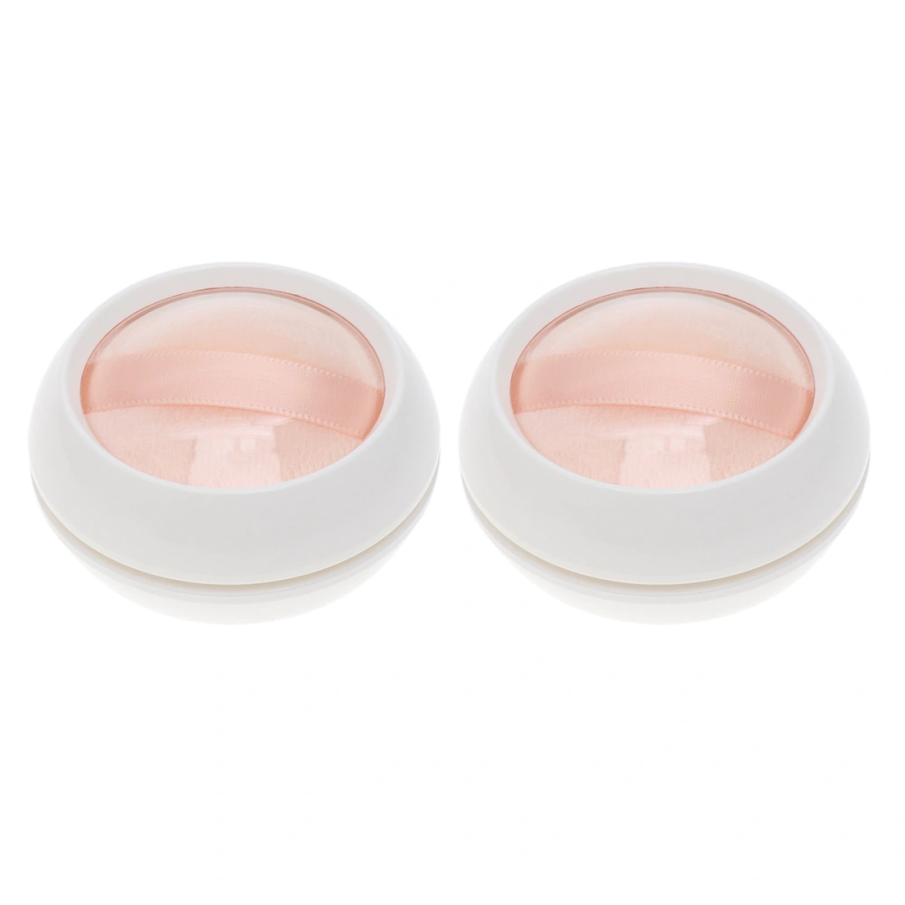 2Pcs Double Layer Makeup Powder Container Portable Empty Loose Powder Box Cosmetic Case for Women Girls Size S