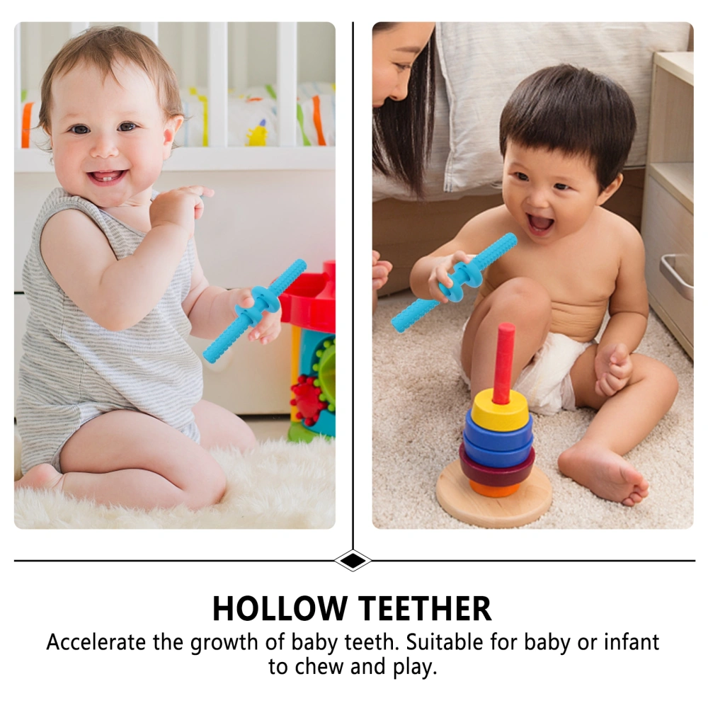 1 Set Silicone Hollow Teether with Blocks Teething Toy Chewing Toy for Baby