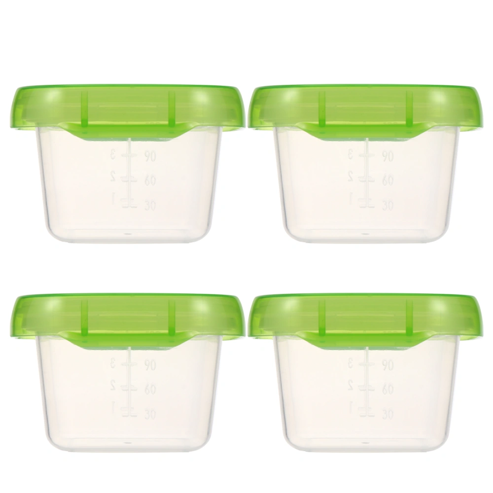 4Pcs Baby Food Storage Boxes Sealed Keep Fresh Boxes Leakproof Supplement Boxes