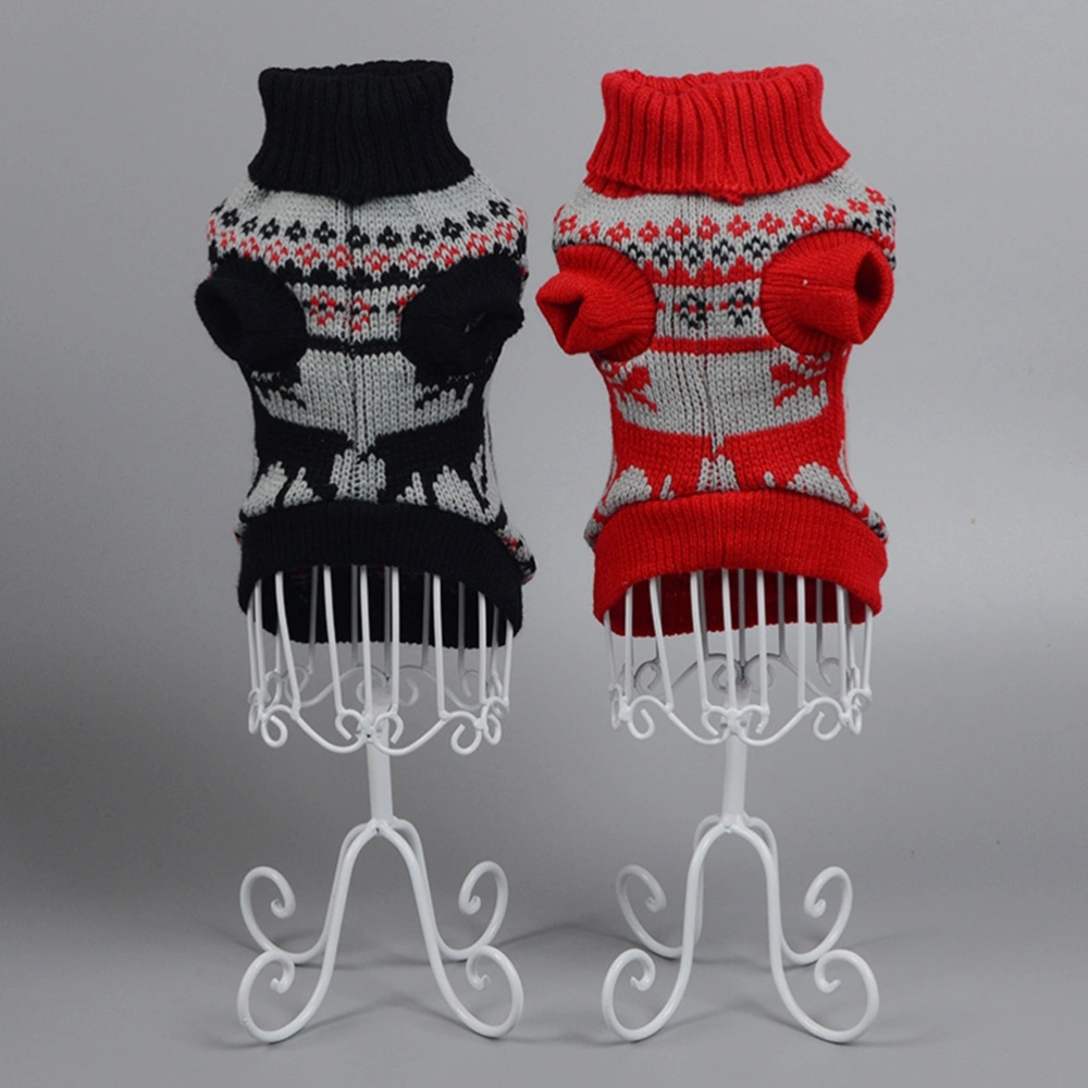 1Pc Fashion Dog Cat Winter Deer Pattern Costume Warm Christmas Sweater Letters Pet Clothes Size L(Red)