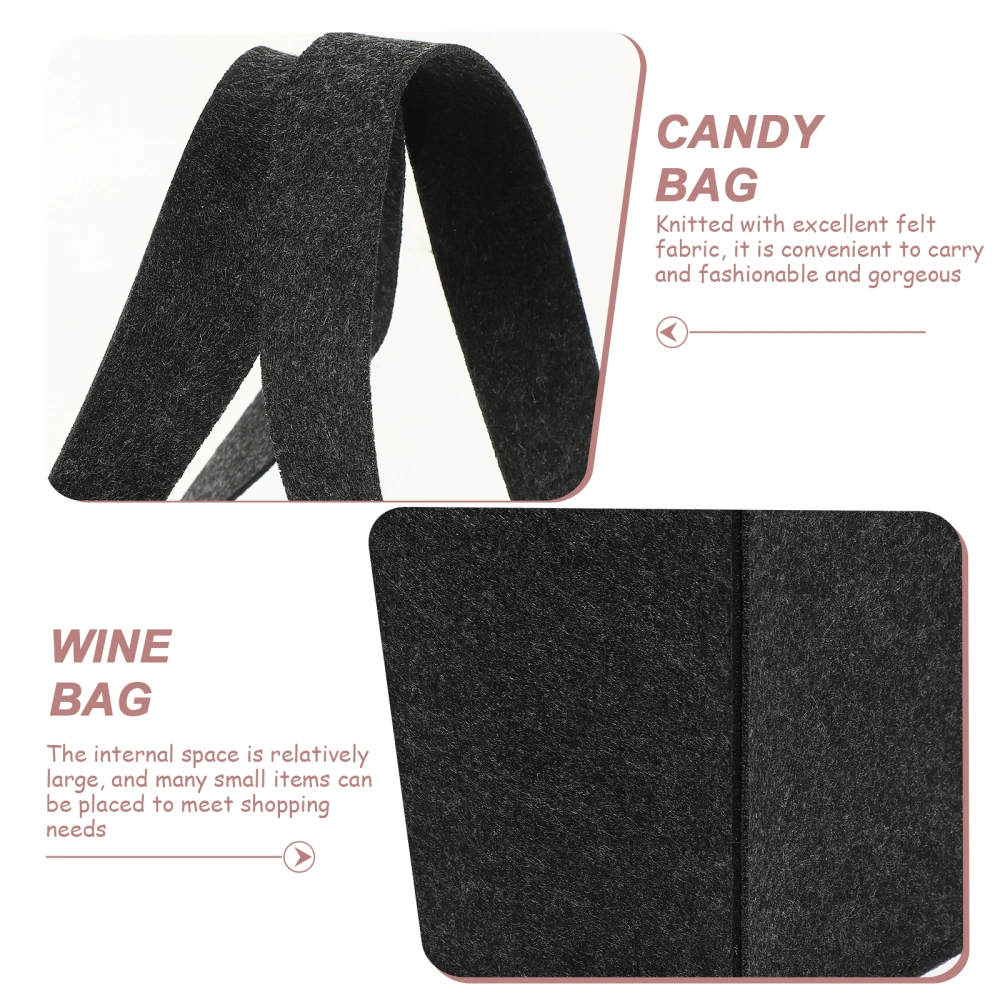 1Pc Portable Felt Red Wine Bag Wine Gift Bag Felt Champagne Holder for Storage